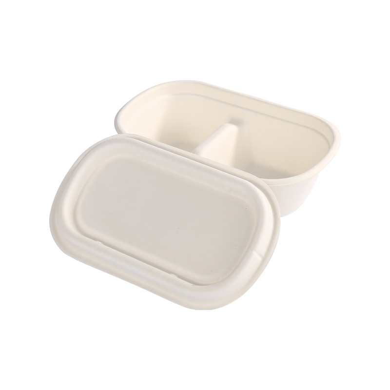 Strong usability 2-Compartment container/800ml with Lid L23.3*W13.5*H6.8cm