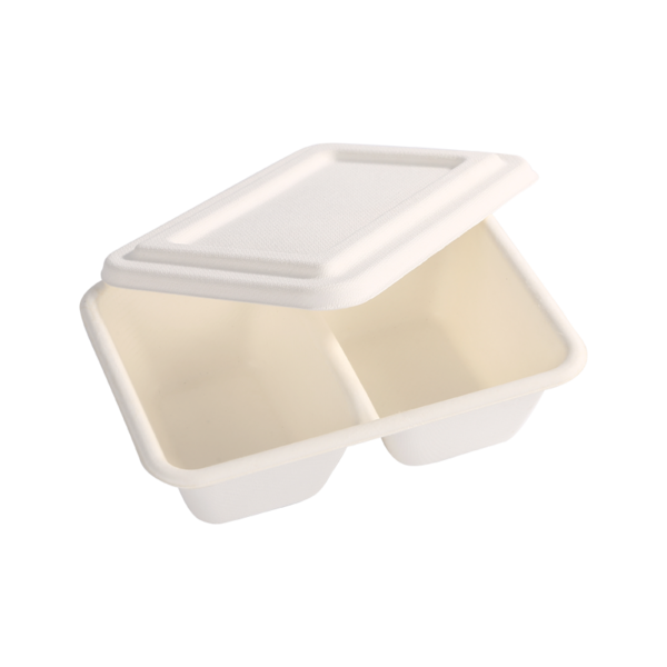 Reliable 630ml 2-Compartment box with lid L18.5*W12.5*H6.0cm