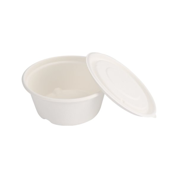 Recycling 1000ml Middle Bowl-bagasse with lid L17.1*H7.4cm