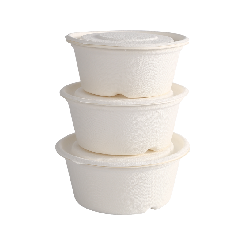 Cost-effective 1000ml Middle bowl-bagasse with lid L17.1*H7.4cm