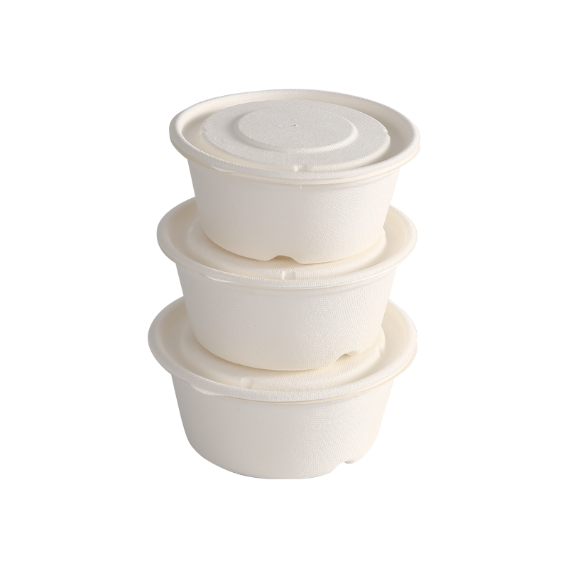 Beautiful appearance 800ml Bowl-bagasse with lid L16.1*H6.9cm